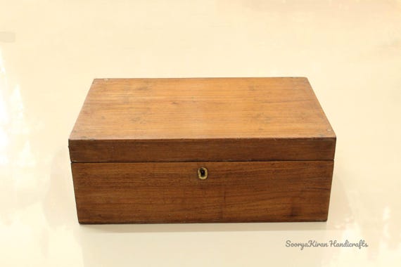 Wooden Trunk Antique Box Storage Box Suitcase Rectangular Decorative Organizer Vintage Rare Collectible Ancient Artifacts Decorative Retro