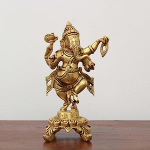 Dancing Ganesh Statue Hindu Home Temple / Garden Decor Pooja Idol Puja Murti Housewarming Gift Figurine Hindu God Vinayaka Ganesha Sculpture