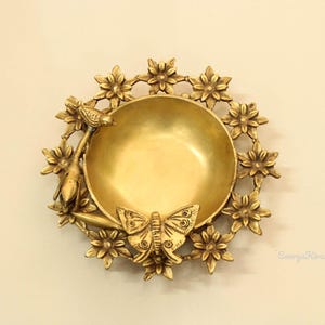 Flower Bowl Potpourri Bowl Centerpiece Bowl Interior Decor Brass Bowl Garden Living Room Decorative Gift Tabletop Vintage Home Decor Art