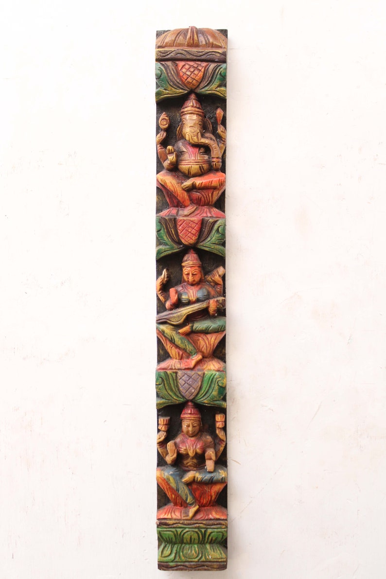 Ganesh Lakshmi Saraswathi Statue Hindu Home Decor Vertical Etsy