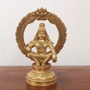 Ayyappa Statue Brass Hindu God Sculpture Home Garden Living Room Decor Temple Figurine Pooja Idol Puja Vigrah Ayyappa Swamy Idol Gift