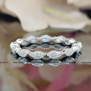 Marquise Eternity Band/ Eternity Ring/ Marquise Diamond Ring/ Marquise Engagement Ring/ Marquise Wedding Band/ Moissanite Ring/ Gift For Her