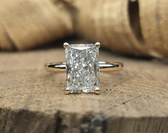 新品　リング　指輪　カッティングダイ 4.40カラット ラディアントカット CVD ダイヤモンドセット 結婚指輪