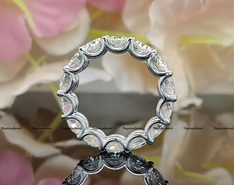 Fede Nuziale Trio Set 2,40Ct Bianco Taglio Tondo Moissanite Oro Bianco Fede Nuziale Trio Set 2,40Ct Bianco Taglio Tondo Moissanite Oro Bianco