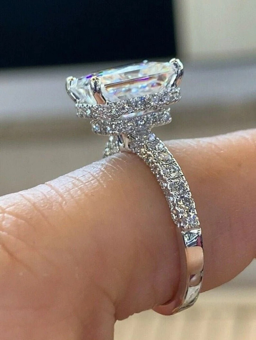 Radiant Moissanite Elegance in 925 Sterling Silver