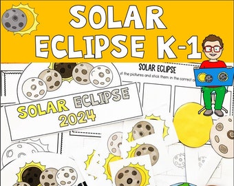 Activités manuelles et power point sur l'éclipse solaire pour la maternelle et la 1re année 2024