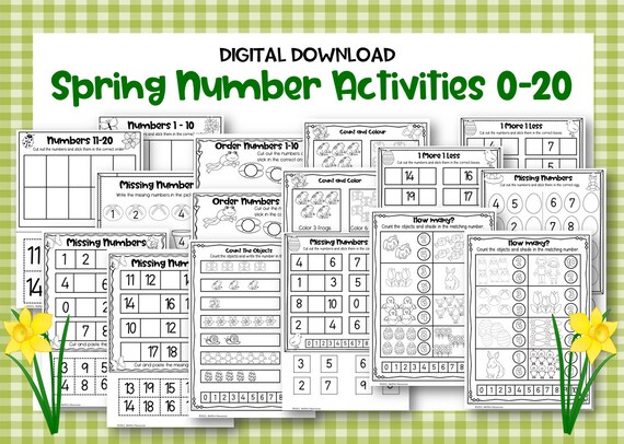 Spring Numbers 0-20 Activities