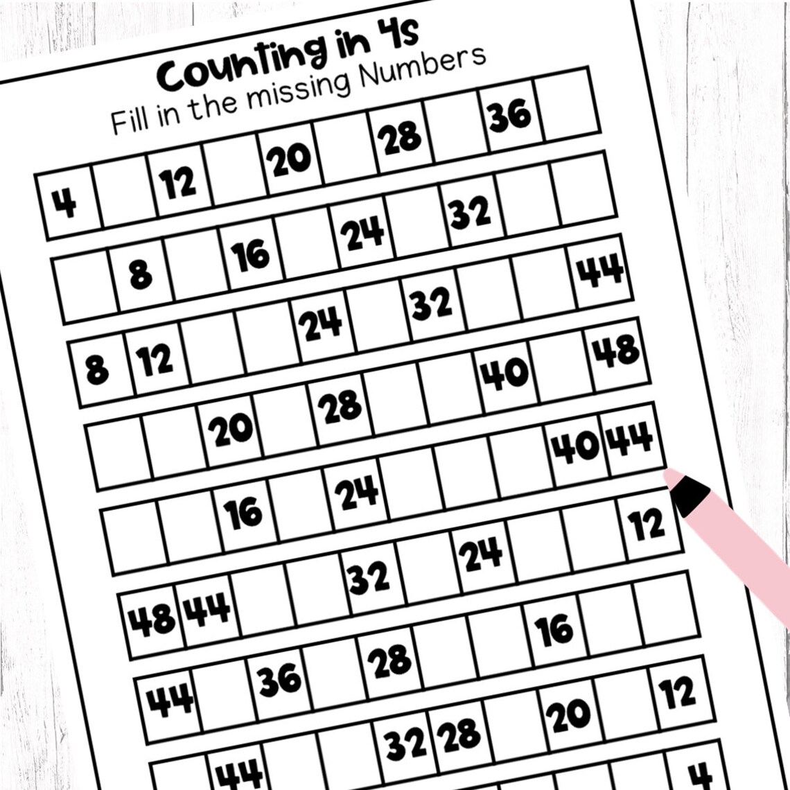 4 Times Tables Practice