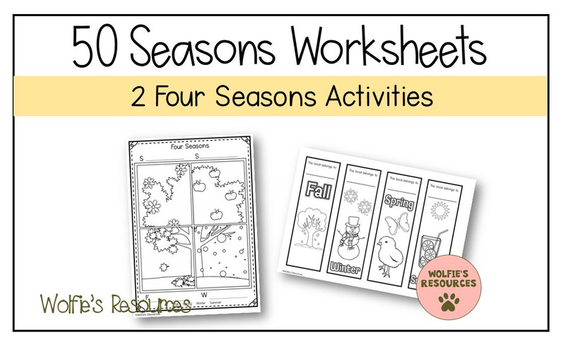 50 Four Seasons of the Year Worksheets, Spring, Summer, Fall, Winter ...