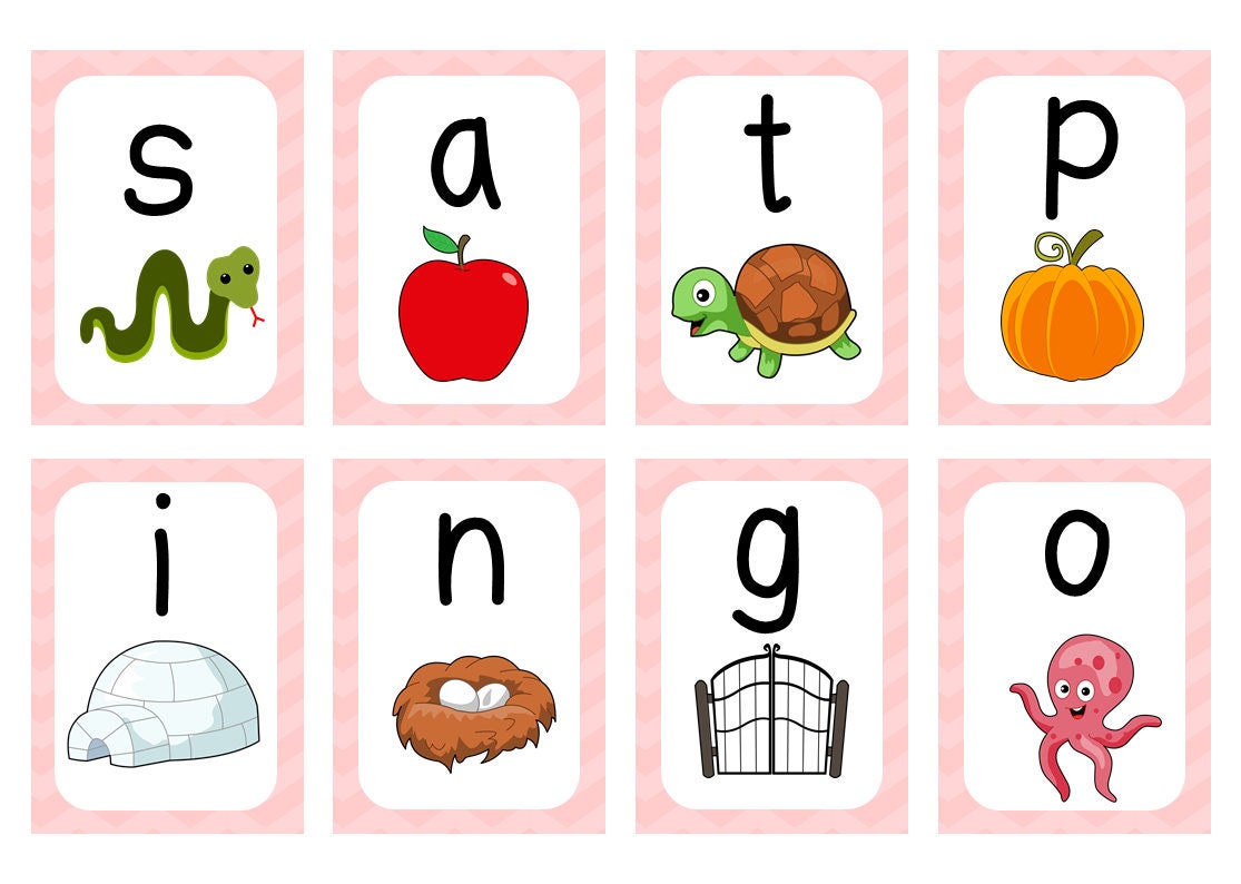 Phonics Picture Flash Cards - Etsy