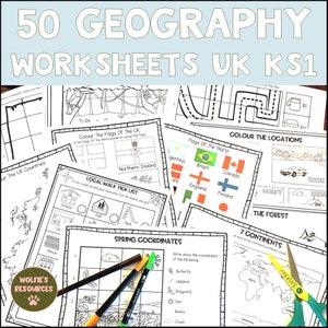 50 arkuszy geograficznych UK KS1