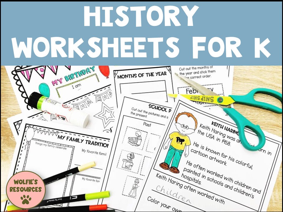 50 History Worksheets for Kindergarten - Etsy