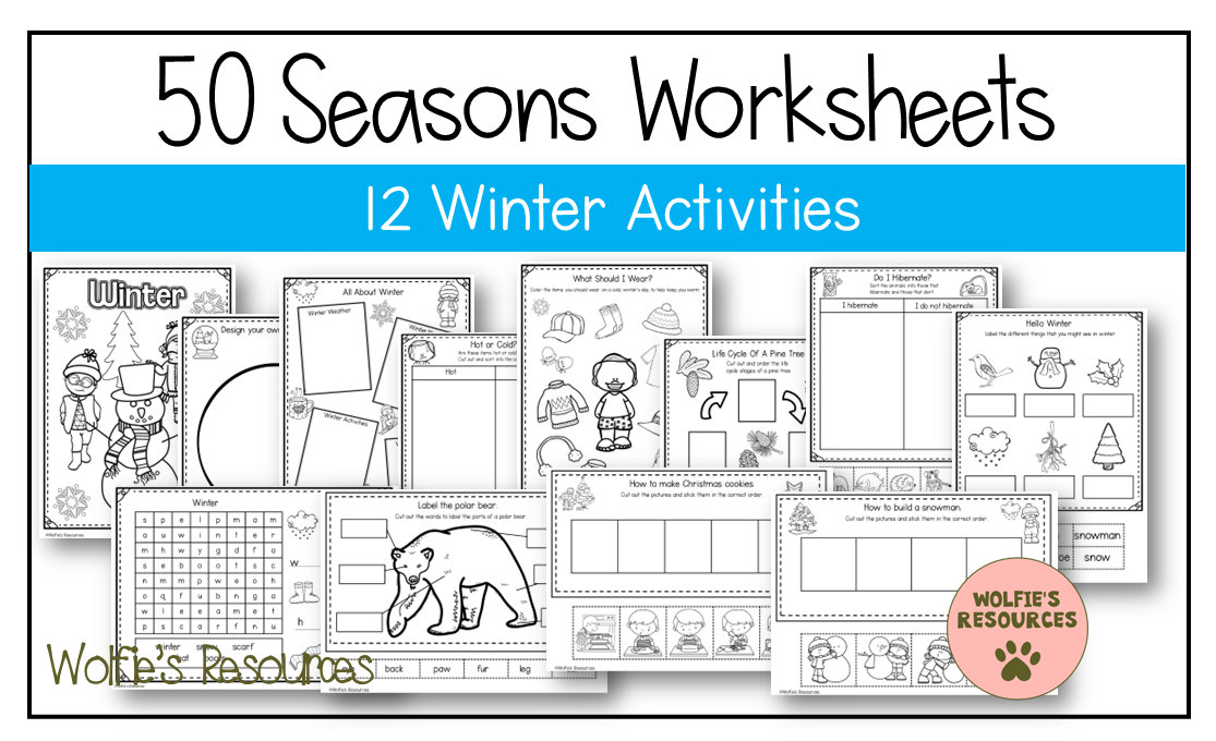 50 Four Seasons of the Year Worksheets, Spring, Summer, Fall, Winter ...
