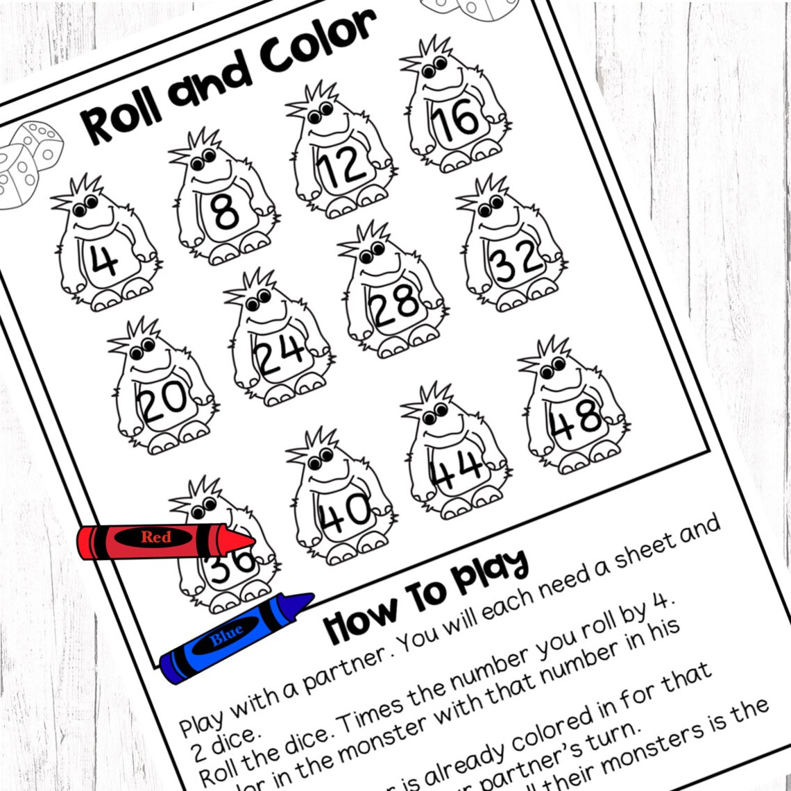 4 times tables worksheets and activities etsy