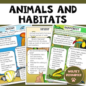 Animals And Habitats Activities, Printables, Worksheets, Posters, Homeschool