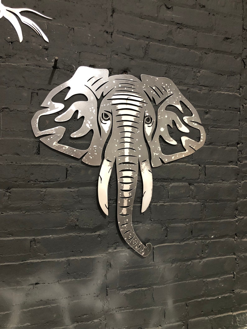 Elephant Steel Cut Metal Wall Decor Metal Wall Hanging | Etsy