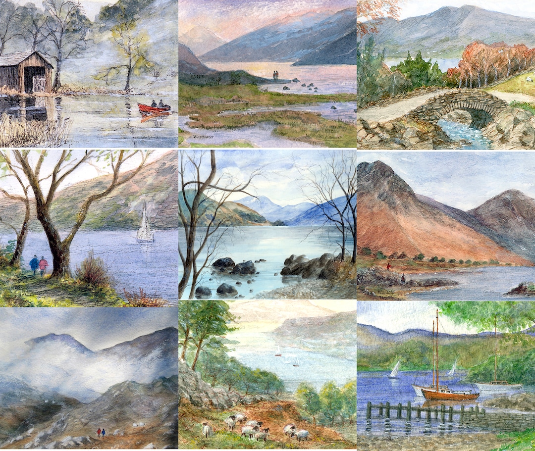 Lake District Melamine Placemats / Tablemats From Watercolour Prints by