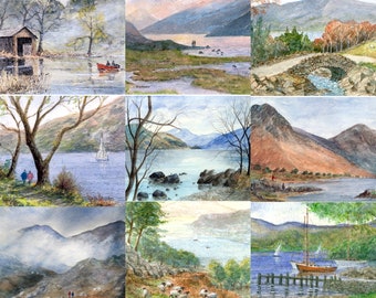 Sets de table en mélamine du Lake District / Napperons d’après des aquarelles de Colin Williamson.  POSTAGE GRATUIT