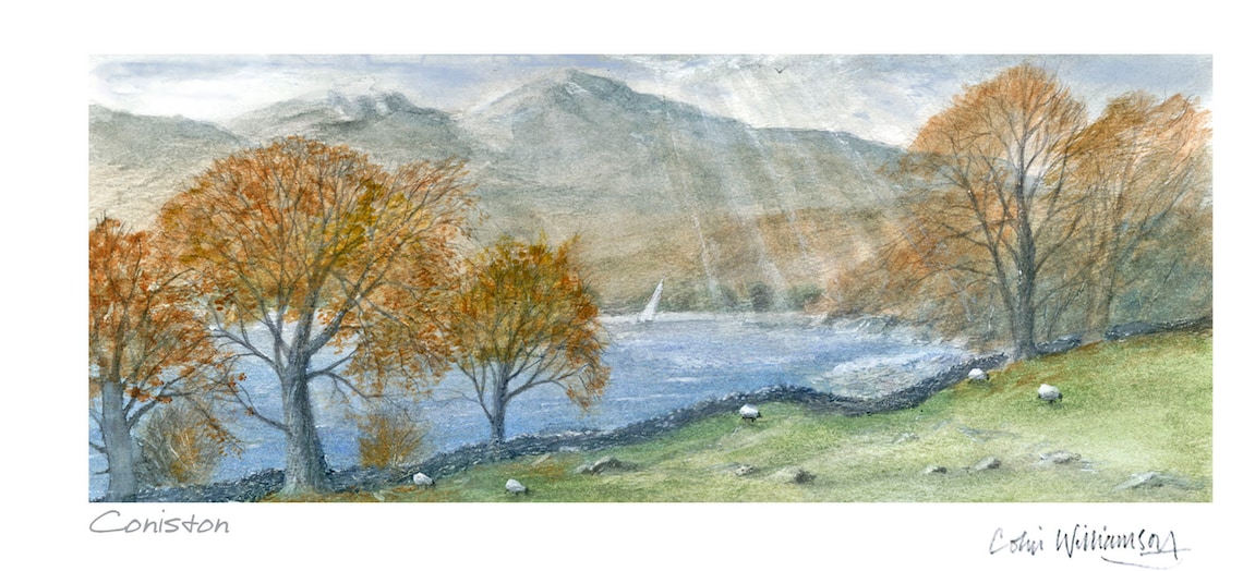 Lake District Watercolour Framed or Mounted Prints by Whitby Etsy