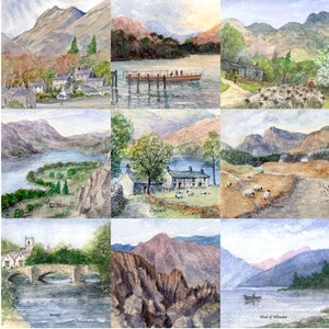 Coasters of Lake District Watercolours by Whitby Artist, Colin Williamson.