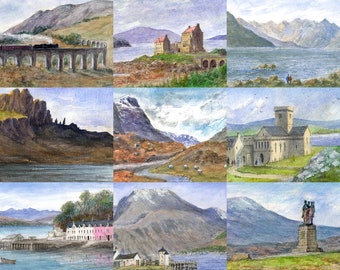 Placemats/ Tablemats  of Scottish Watercolours by Whitby Artist, Colin Williamson.