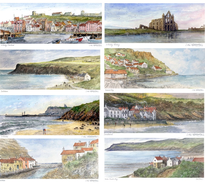 Whitby Drawing Whitby and the Yorkshire Coast Watercolour Framed and Mounted Prints by ...