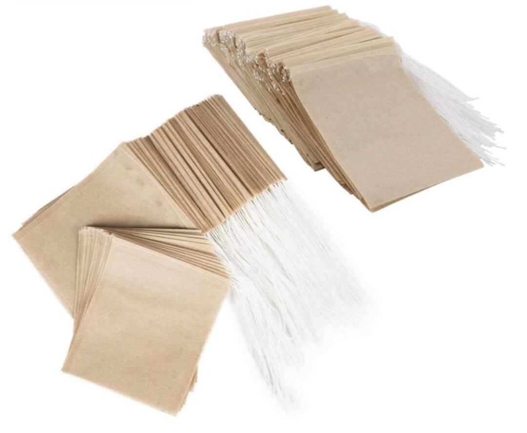 Disposable Unbleached Tea Filter Bags With Drawstring 25, 50 or 100