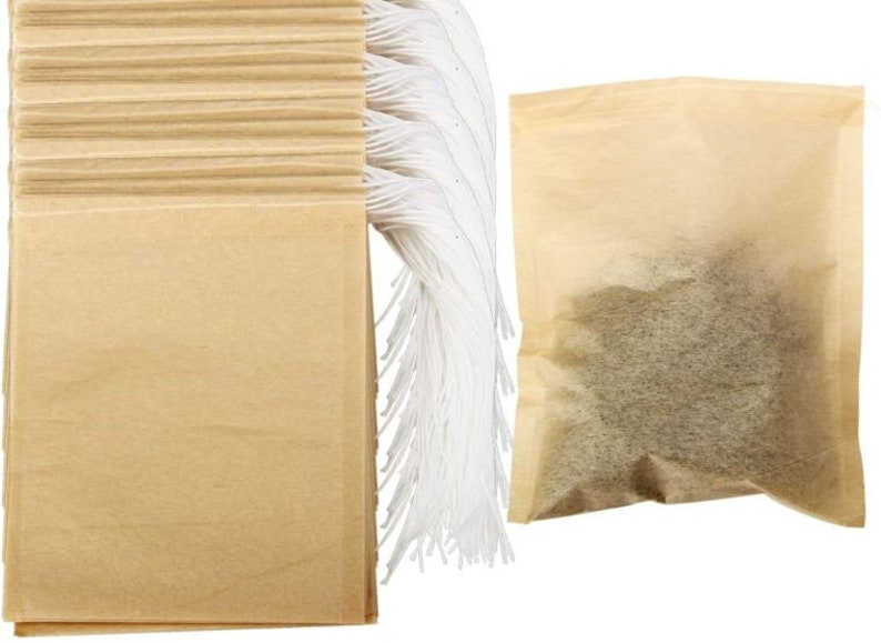Large Disposable Unbleached Tea Filter Bags With Drawstring Etsy