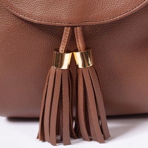 Brown Leather backpack, Shoulder leather women bag, Travel bag, Everyday bag image 6