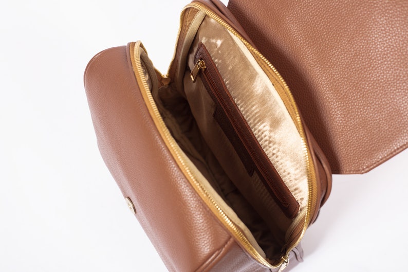 Brown Leather backpack, Shoulder leather women bag, Travel bag, Everyday bag image 7