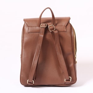 Brown Leather backpack, Shoulder leather women bag, Travel bag, Everyday bag image 5