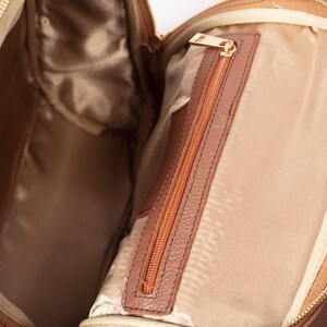 Brown Leather backpack, Shoulder leather women bag, Travel bag, Everyday bag image 8