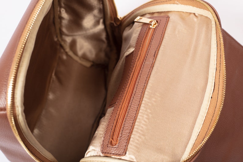 Brown Leather backpack, Shoulder leather women bag, Travel bag, Everyday bag image 8