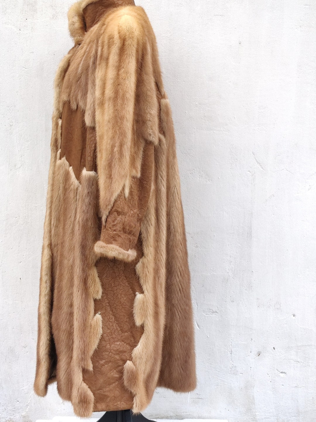 Luxurious Real Mink Fur Coat Large Size DE42 Etsy