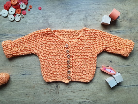 orange baby cardigan