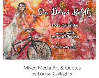 2024 Desk Calendar, teacher gift. stocking stuffer, 2021 Inspirational calendar, art calendar, feminist art work, stocking stuffer for her