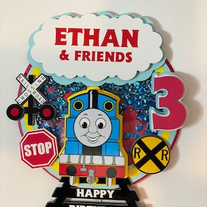 Personalisierte Thomas der Zug Shaker Cake Topper, Thomas der Zug Geburtstag Cake Topper, Thomas der Zug Shaker Cake Topper