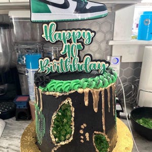 Sneaker Ball Cake Topper | Custom Jordan 1 Cake Topper | Sneaker Theme Birthday Decor | Personalized Party Centerpiece