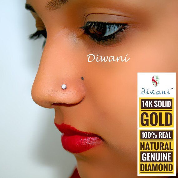 1.9mm Real Si Diamond Solitaire Lip Labret Nose Screw Piercing Pin Stud Ring 14k 1.9mm Real Si Diamond Solitaire Lip Labret Nose Screw Piercing Pin Stud Ring 14k