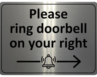 2 cartelli per porta con scritta Please Ring The Bell, 15 x 5