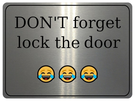 1082 DON'T Forget Lock the Door Metal Aluminium Plaque - Etsy