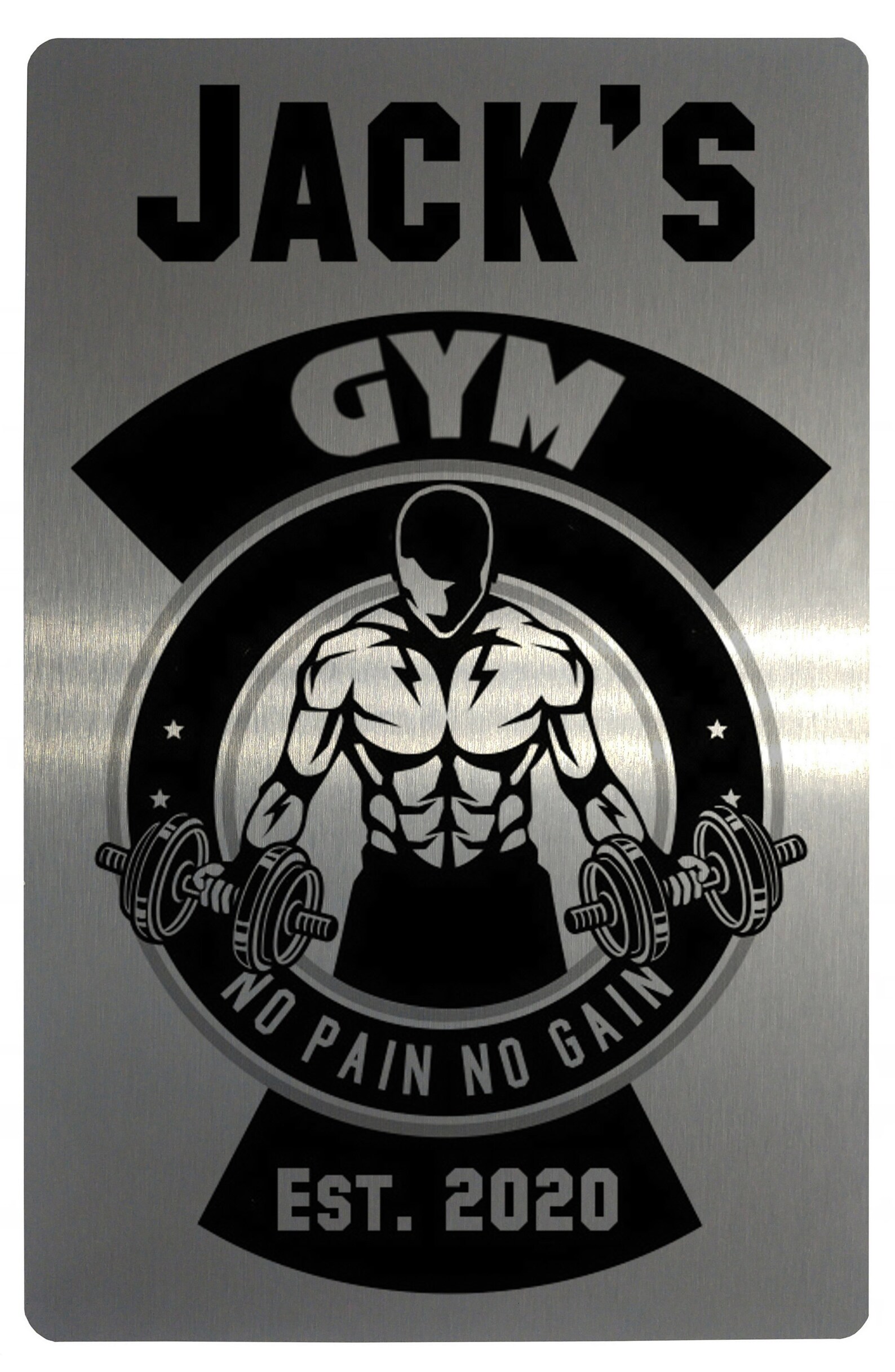Custom Personalised Gym Metal Aluminium Sign Plaque Fitness Etsy.de