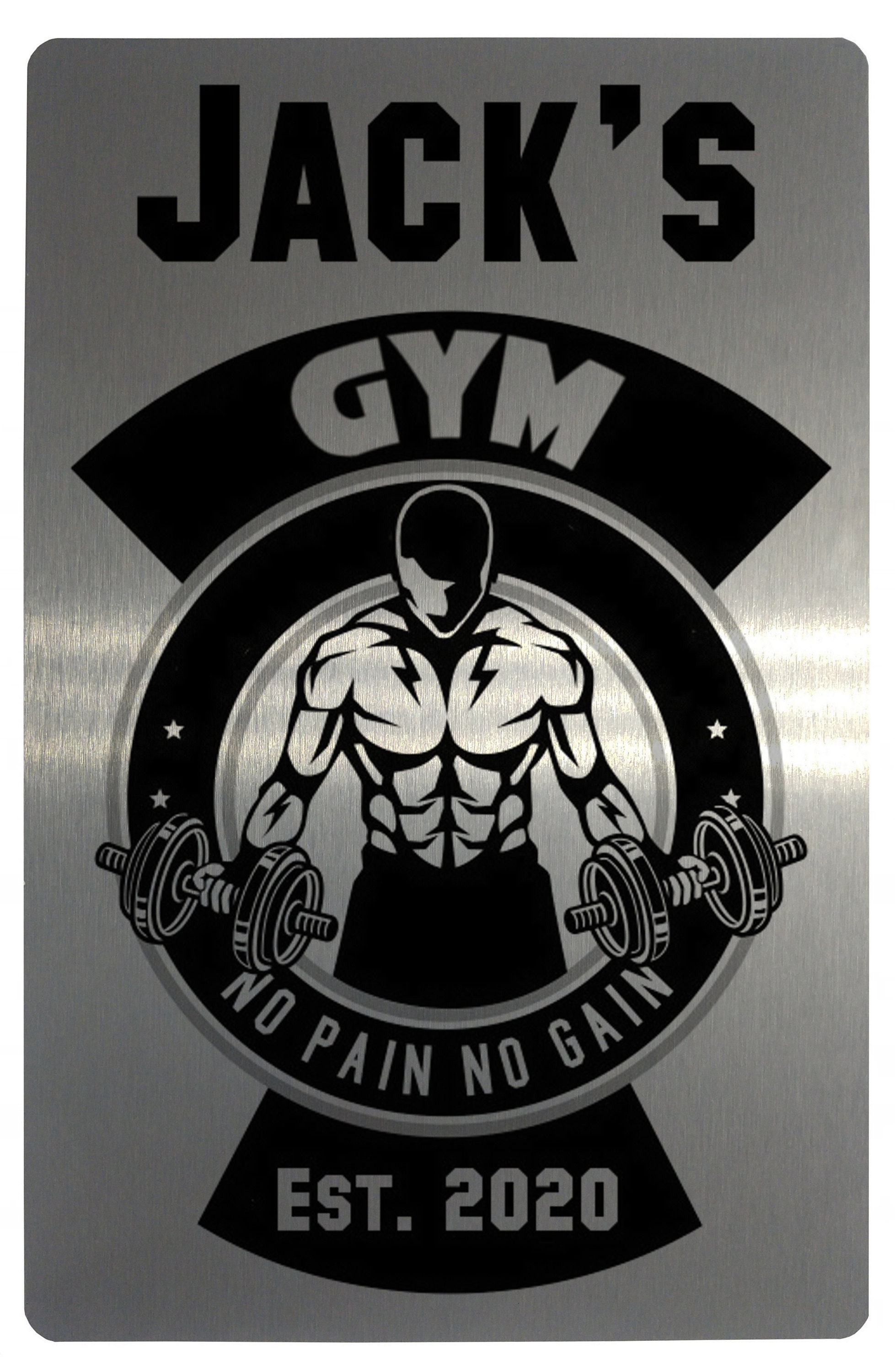 Custom Personalised Gym Metal Aluminium Sign Plaque Fitness Etsy.de