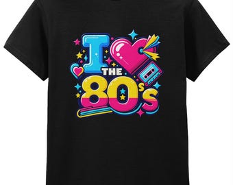 102 I Love the 80s T-Shirt Retro Graphic Cotton Tee for 80s Fans