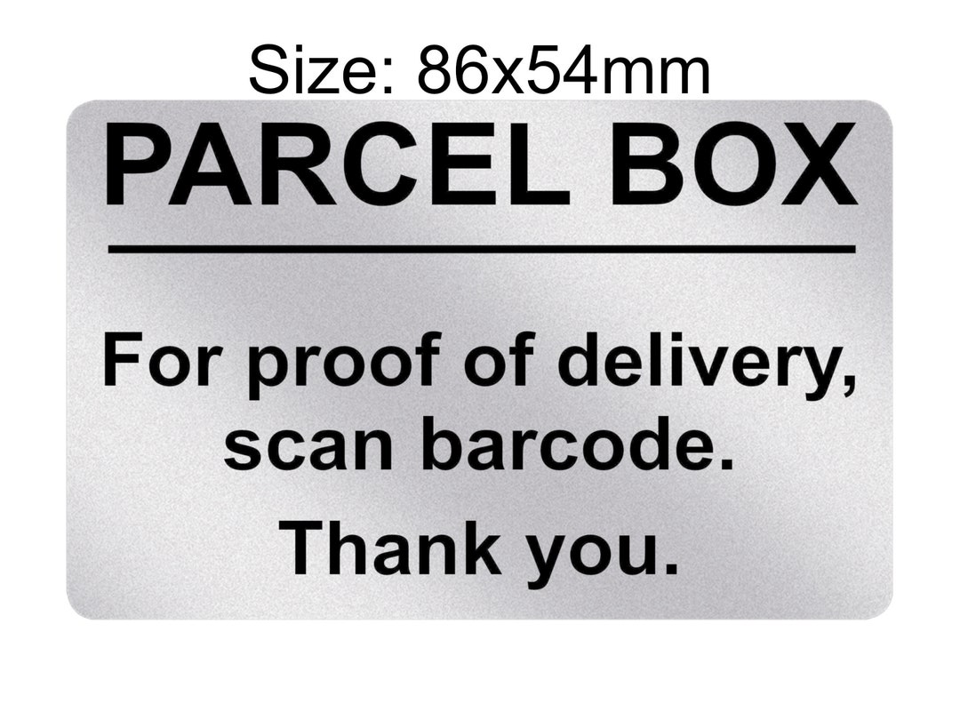P165 PARCEL BOX for Proof of Delivery, Scan Barcode Plastic PVC Plaque ...