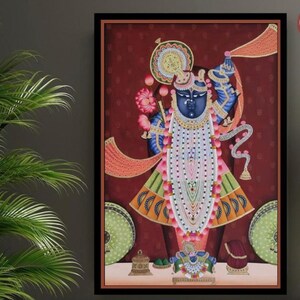 Pichwai painting of shrinathji darshan indian art home decor wall decor