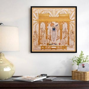 Shreenathji Darshan Pichwai Painting: Indian Art Home Decor