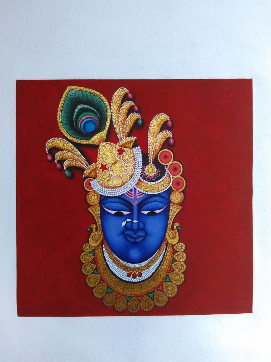 Pichwai Painting of Shrinathji Mukharvind in Real Gold Work Etsy