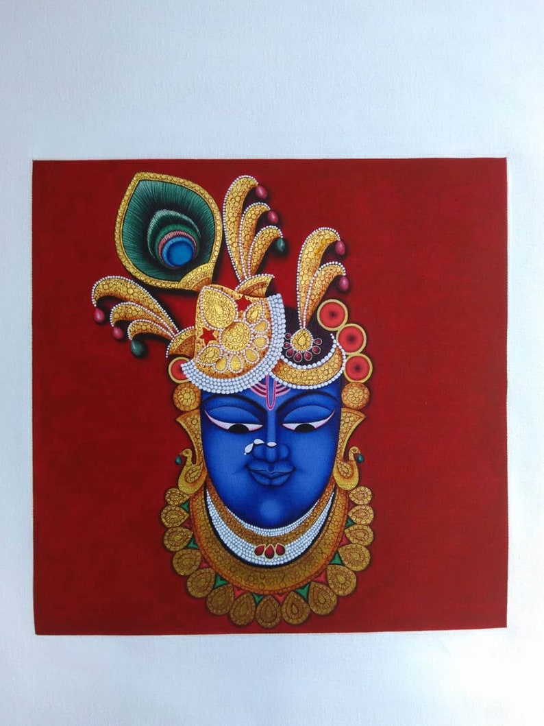 Pichwai Painting of Shrinathji Mukharvind in Real Gold Work Etsy