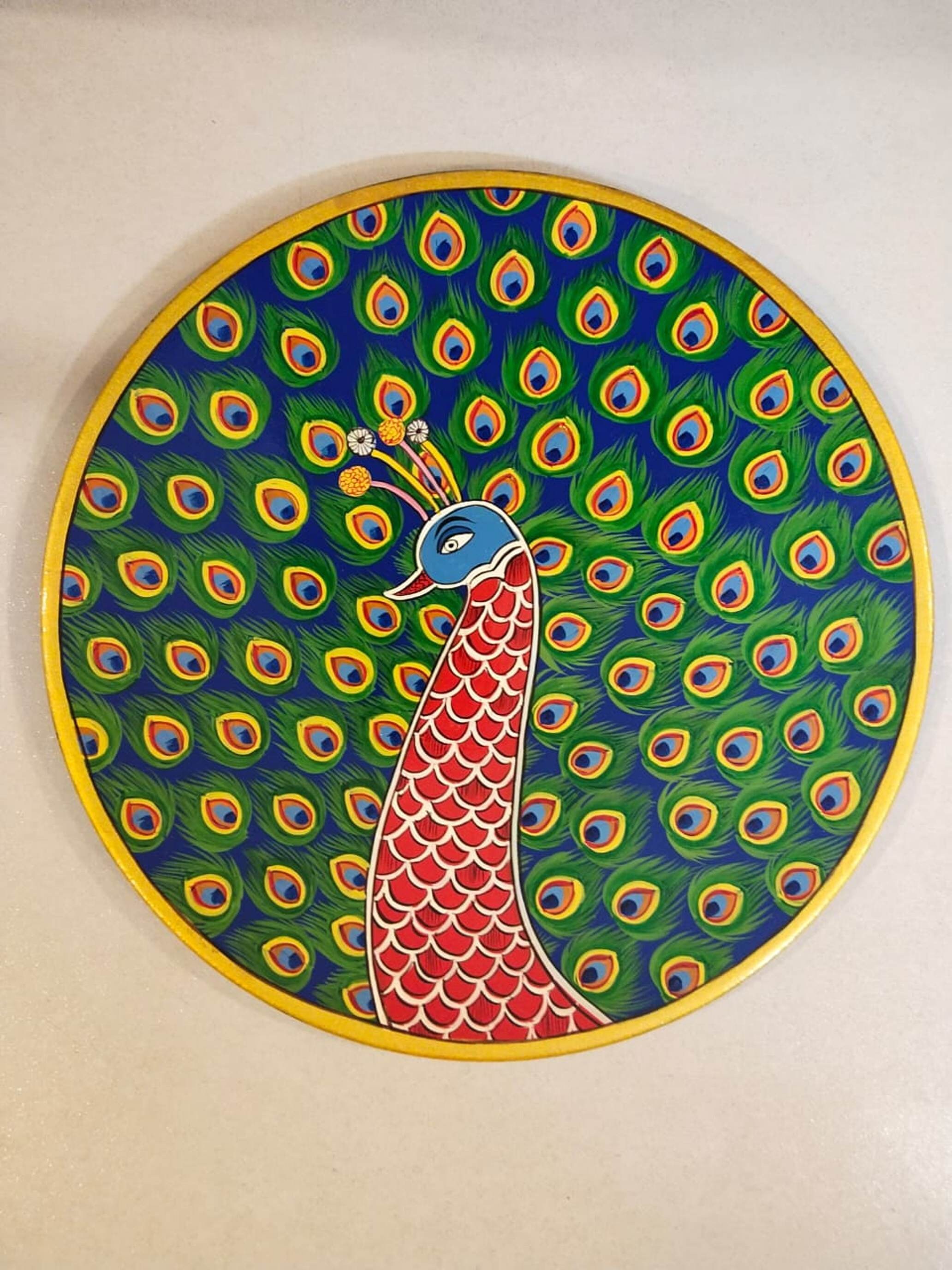 Handmade wooden wall plates for home decor handpainted on wood Etsy